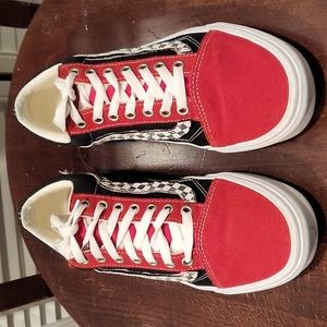 Vans Old Skool Removable Sidestripes - Red, Black, and White